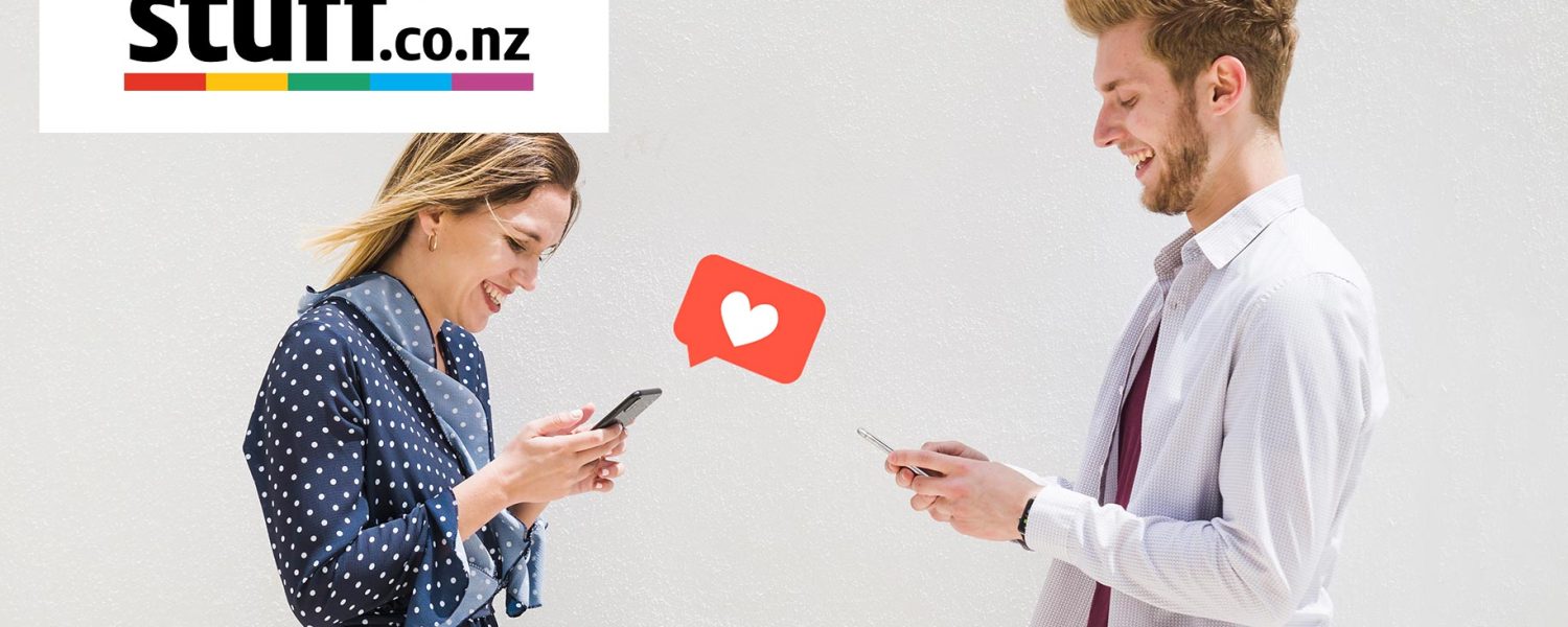 Couple sharing love messages via text